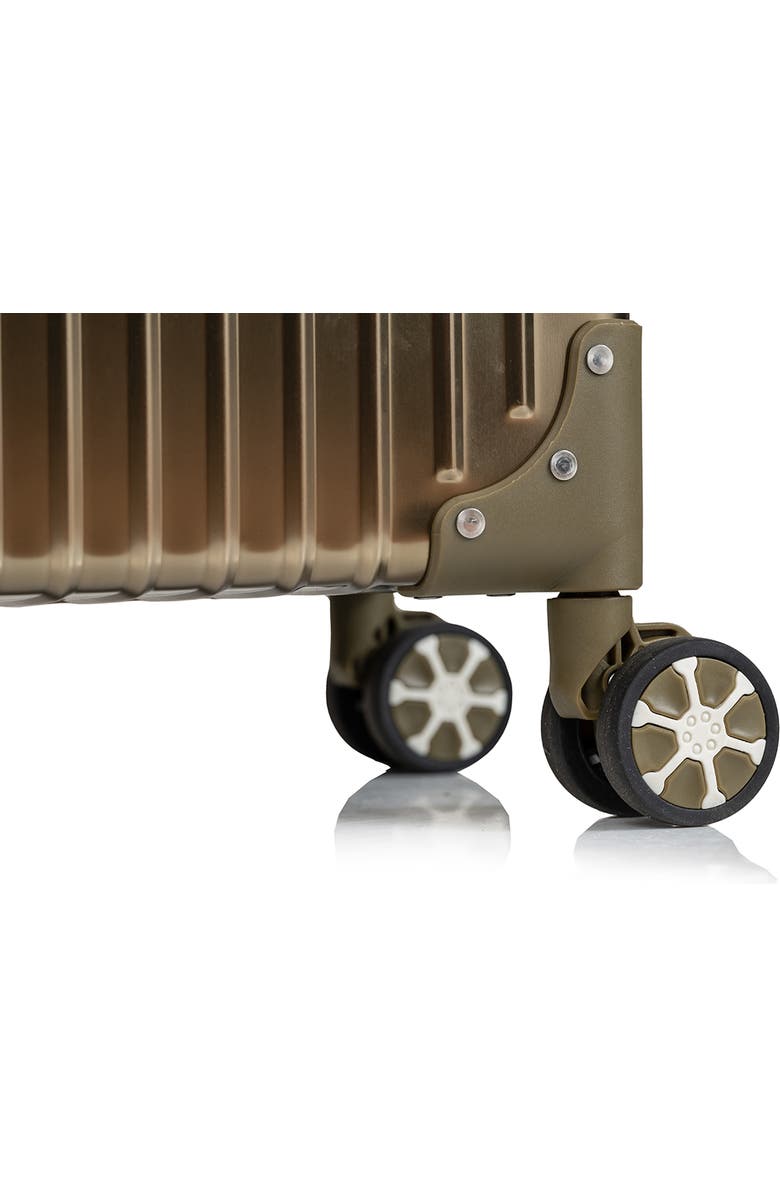 CHAMPS Aluminum Hardside Spinner Suitcase Carry-On, Alternate, color, Titanium Gold