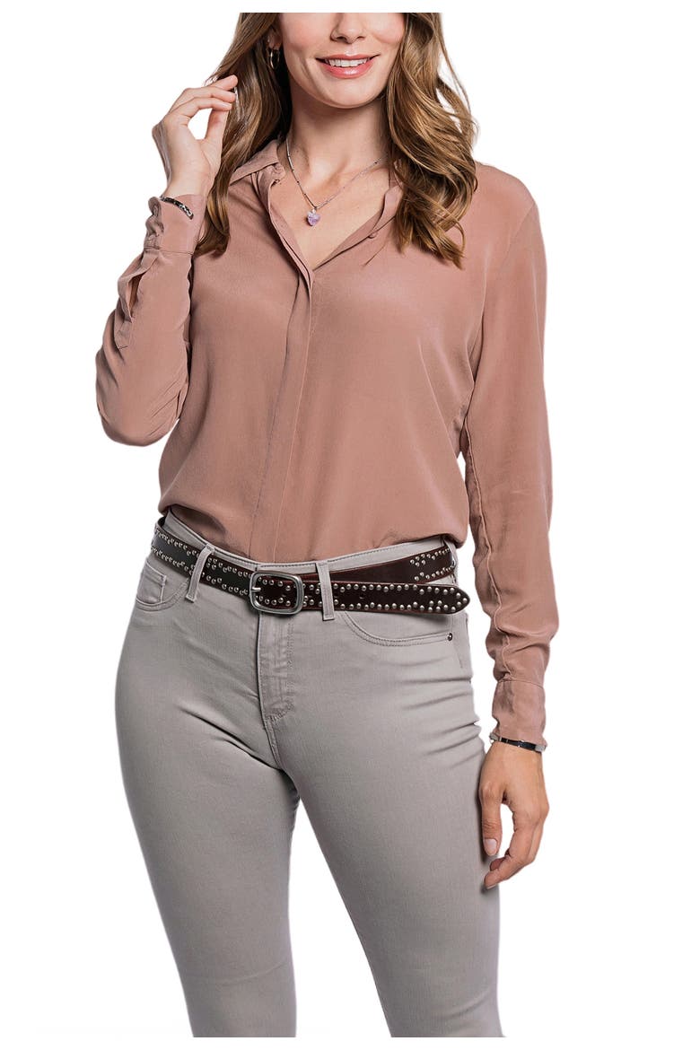 Westland Genuine Leather Desert Inspired Studded Belt, Alternate, color, Coffee