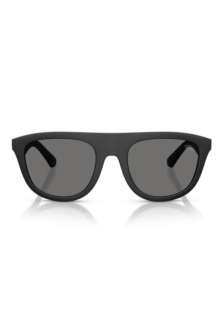 55mm Square Sunglasses, Main, color, MATTE BLACK