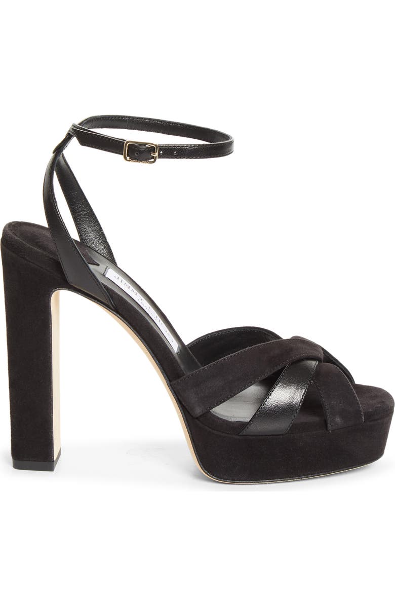 Jimmy Choo Kove Ankle Strap Platform Sandal, Alternate, color, Black/ Black