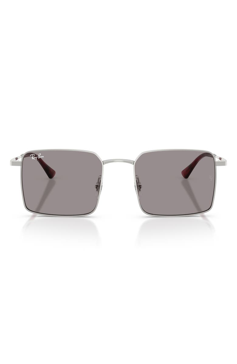 Ray-Ban 53mm Square Sunglasses, Main, color, Silver / Grey