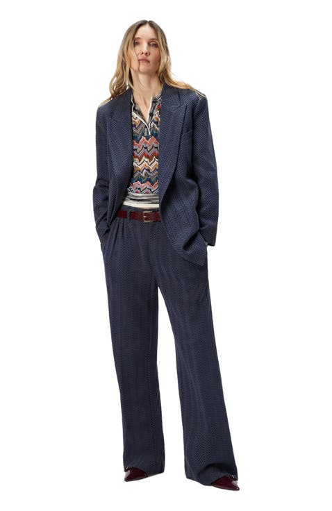 Tailored Pants With Zigzag Pattern