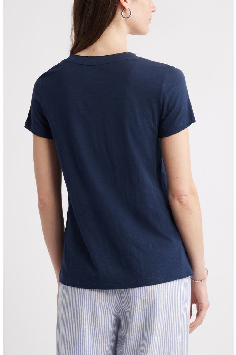 Cotton & Modal V-Neck T-Shirt, Alternate, color, NAVY BLAZER
