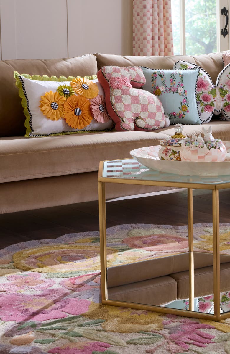 MACKENZIE CHILDS Spring Bouquet Lumbar Accent Pillow, Alternate, color, White