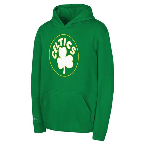 Preschool Mitchell & Ness Kelly Green Boston Celtics Retro Logo Pullover Hoodie