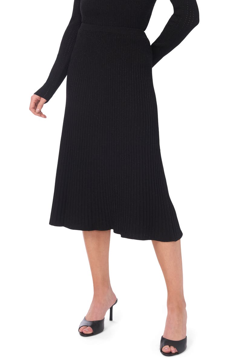 Ted Baker Rib Midi Skirt, Main, color, Black/ Bronze