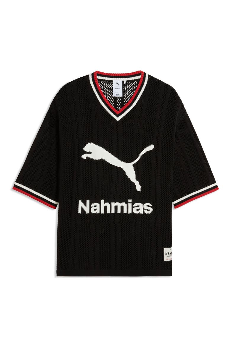 x NAHMIAS Oversize Knit Soccer Jersey, Alternate, color, PUMA BLACK