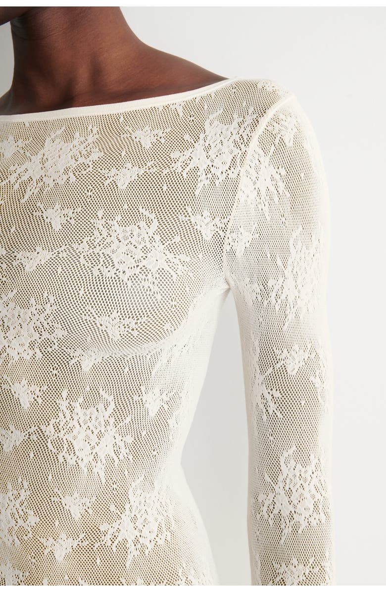 COS Floral-jacquard Lace Top, Alternate, color, Cream