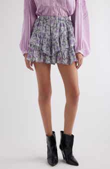 Isabel Marant Étoile Jocadia Abstract Print Tiered Ruffle Cotton Miniskort