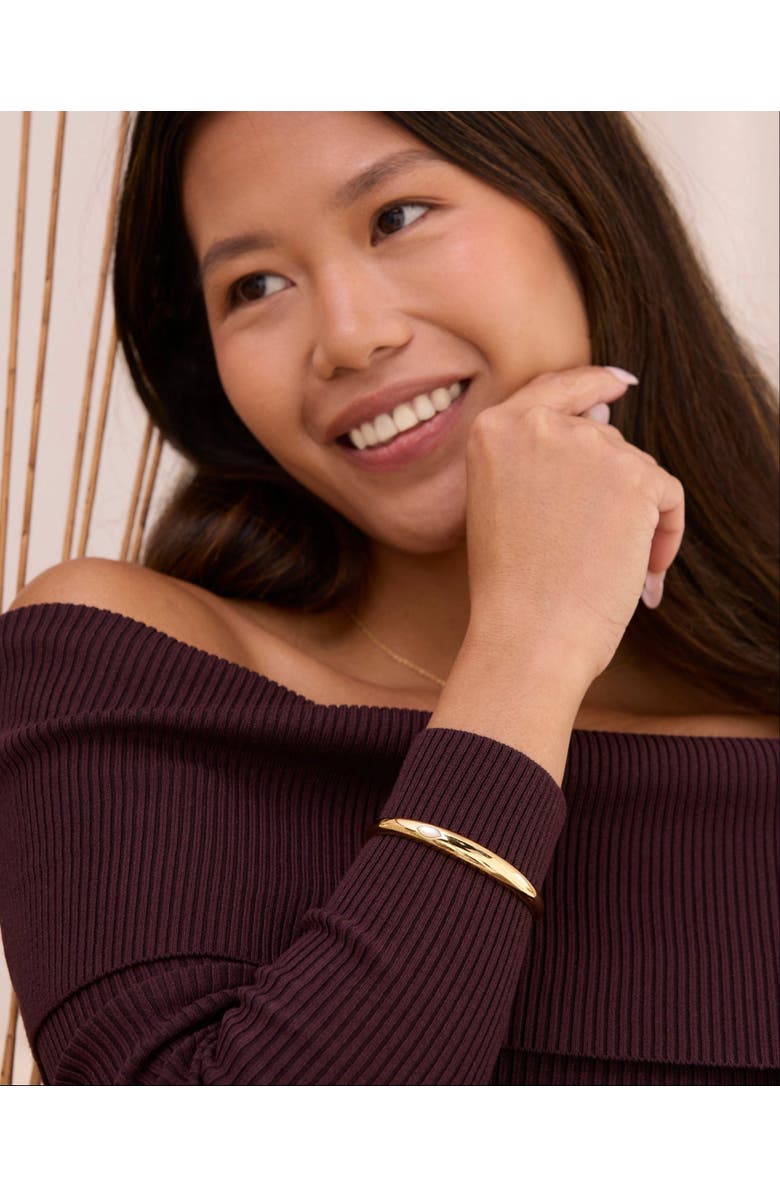 Sara Patino Calla Cuff with Pearl Bracelet, Alternate, color, Gold