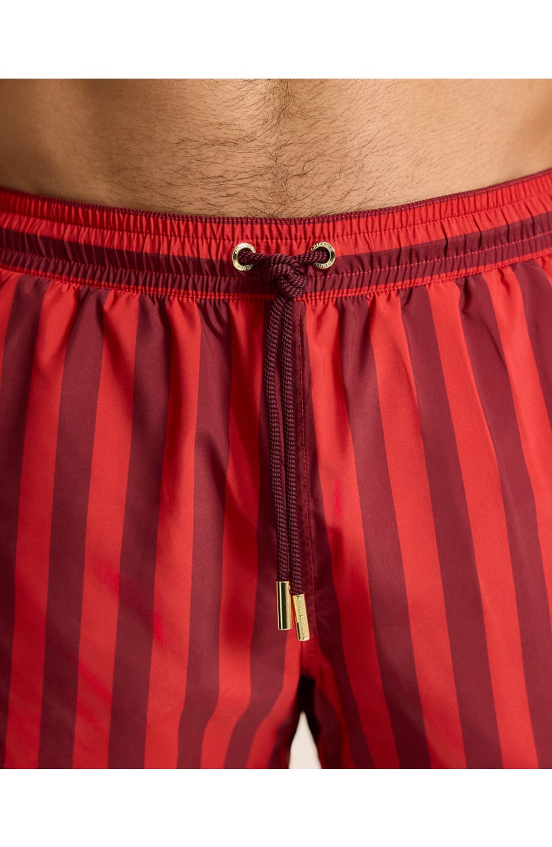 Orlebar Brown Jack Shorter Length Bold Stripe Swim Shorts, Alternate, color, Vermillion/Dark Red Stripe