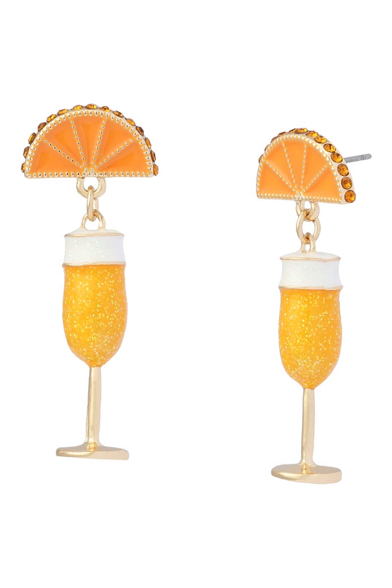 Mimosa Drop Earrings, Main, color, ORANGE