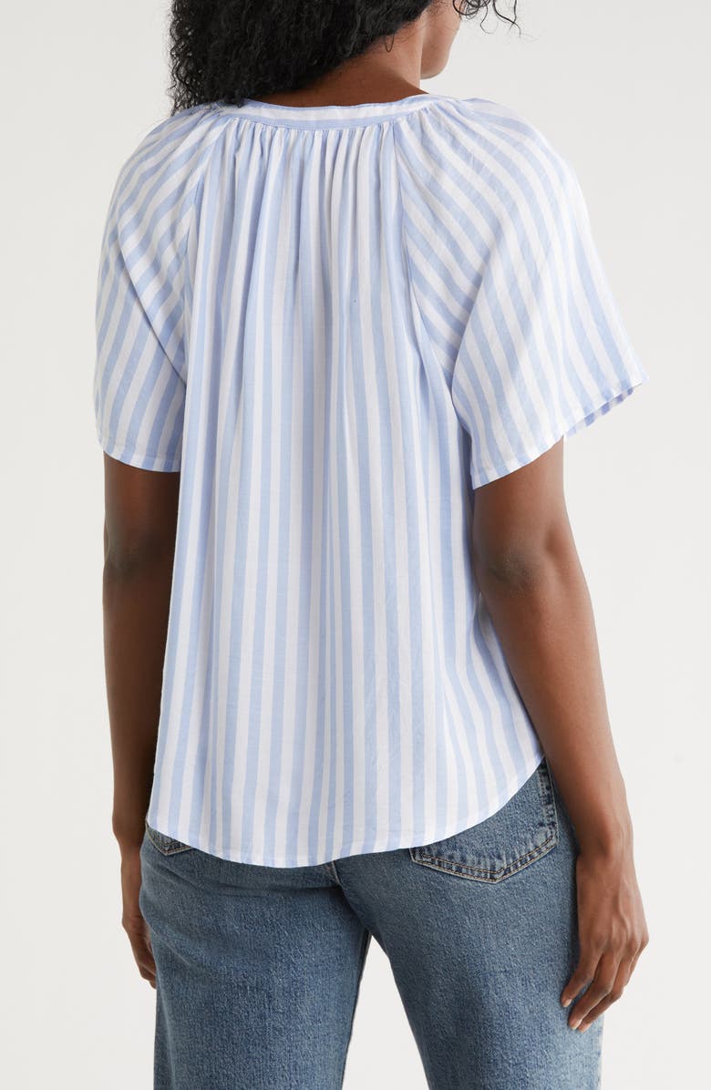 beachlunchlounge Kaylen Split Neck Top, Alternate, color, Blue Veil