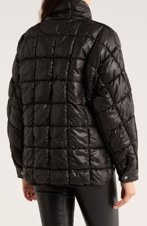 Bcbgeneration Zip Quilted Short Puffer Jacket In Black