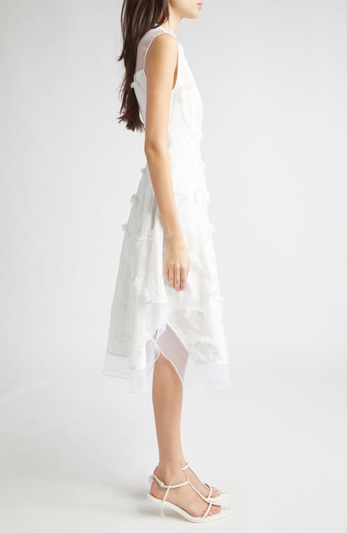 3.1 Phillip Lim Sleeveless Chiffon & Embroidery Dress In White
