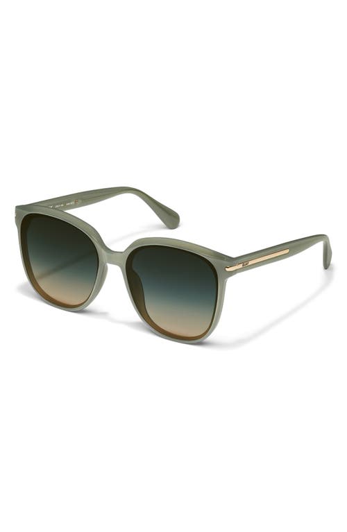 Quay Rent Free 55mm Round Sunglasses In Jade/palm Taupe