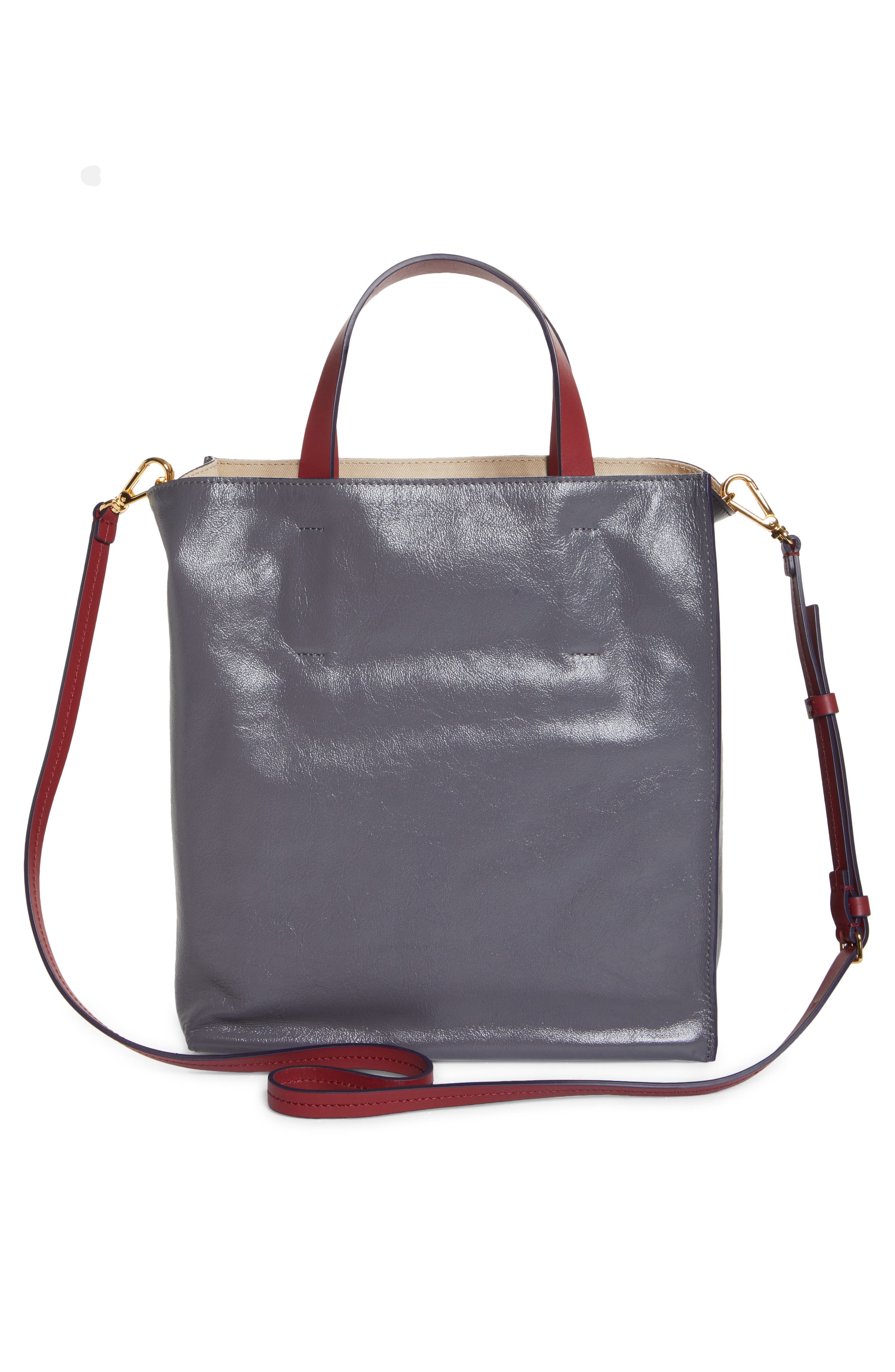 Marni Museo Small Colorblock Leather Tote, Alternate, color, 