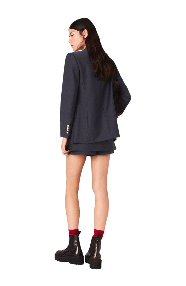 maje Blazer with gold buttons, Alternate, color, Navy