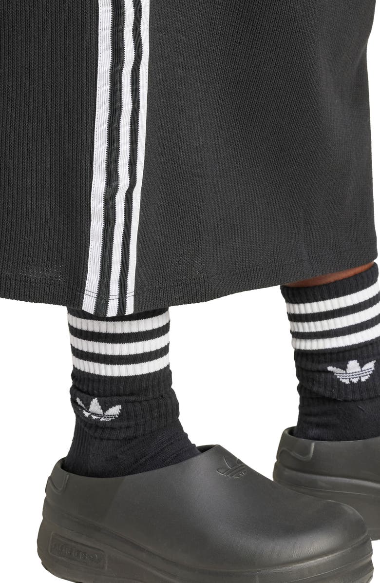 adidas 3-Stripes Knit Midi Skirt, Alternate, color, Black