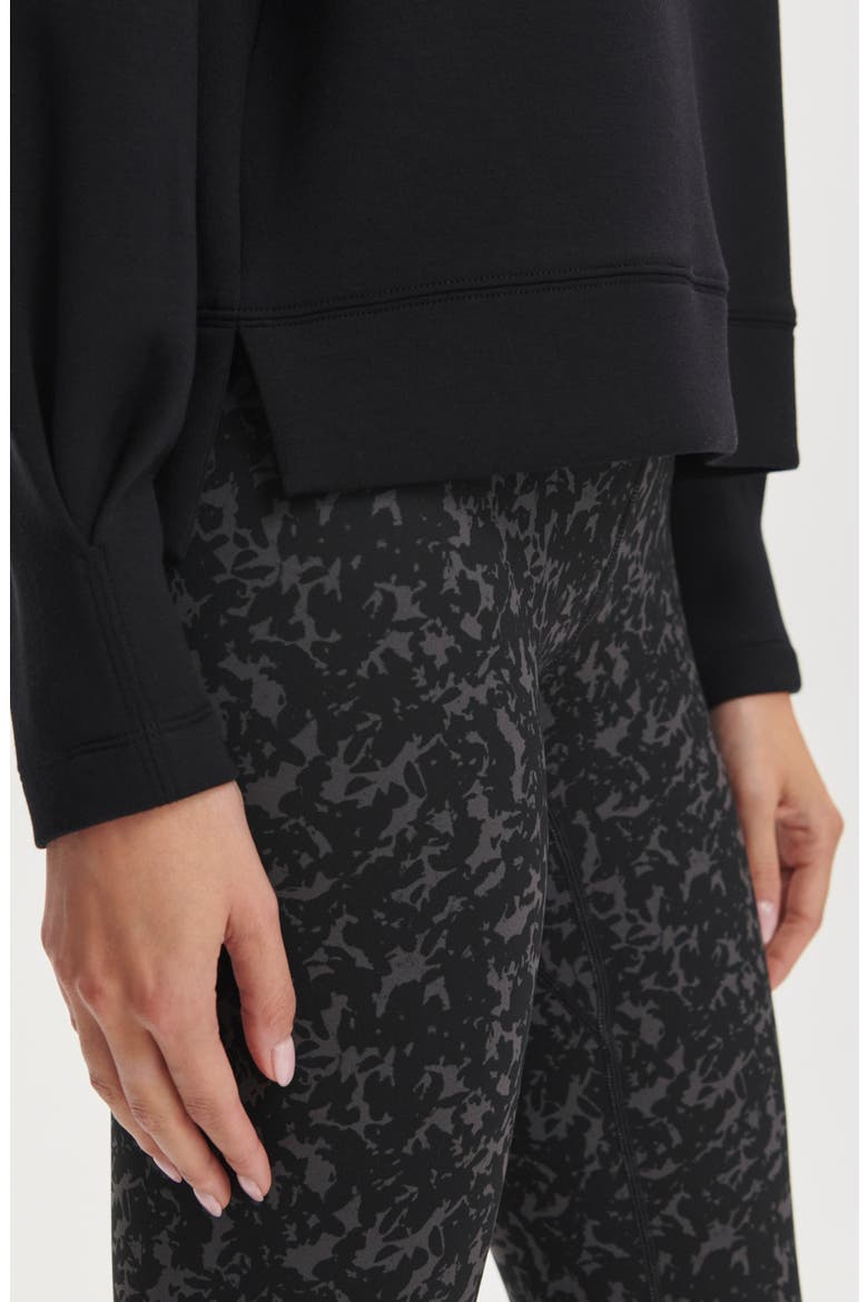 Zosia Midlayer Crewneck Sweatshirt, Alternate, color, BLACK