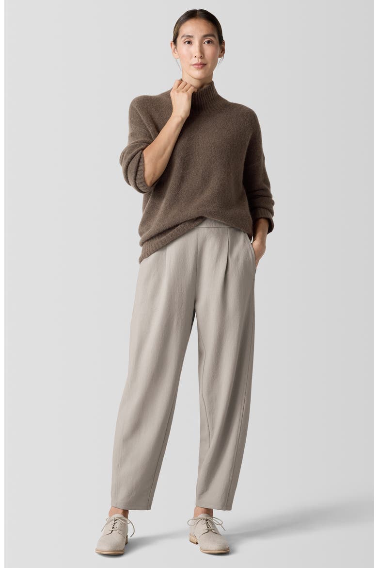 Pleated Wool Lantern Ankle Pants, Alternate, color, DOVE