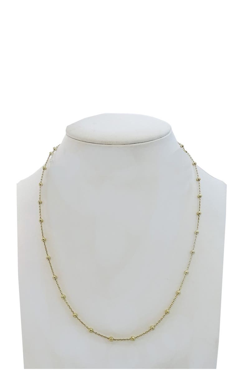 SAVVY CIE JEWELS 14K Yellow Gold Plated Sterling Silver Italian Rosary Bead Necklace, Alternate, color,