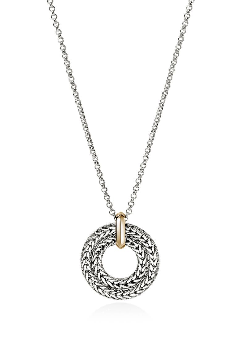 Icon Link Pendant Necklace, Main, color, SILVER AND GOLD