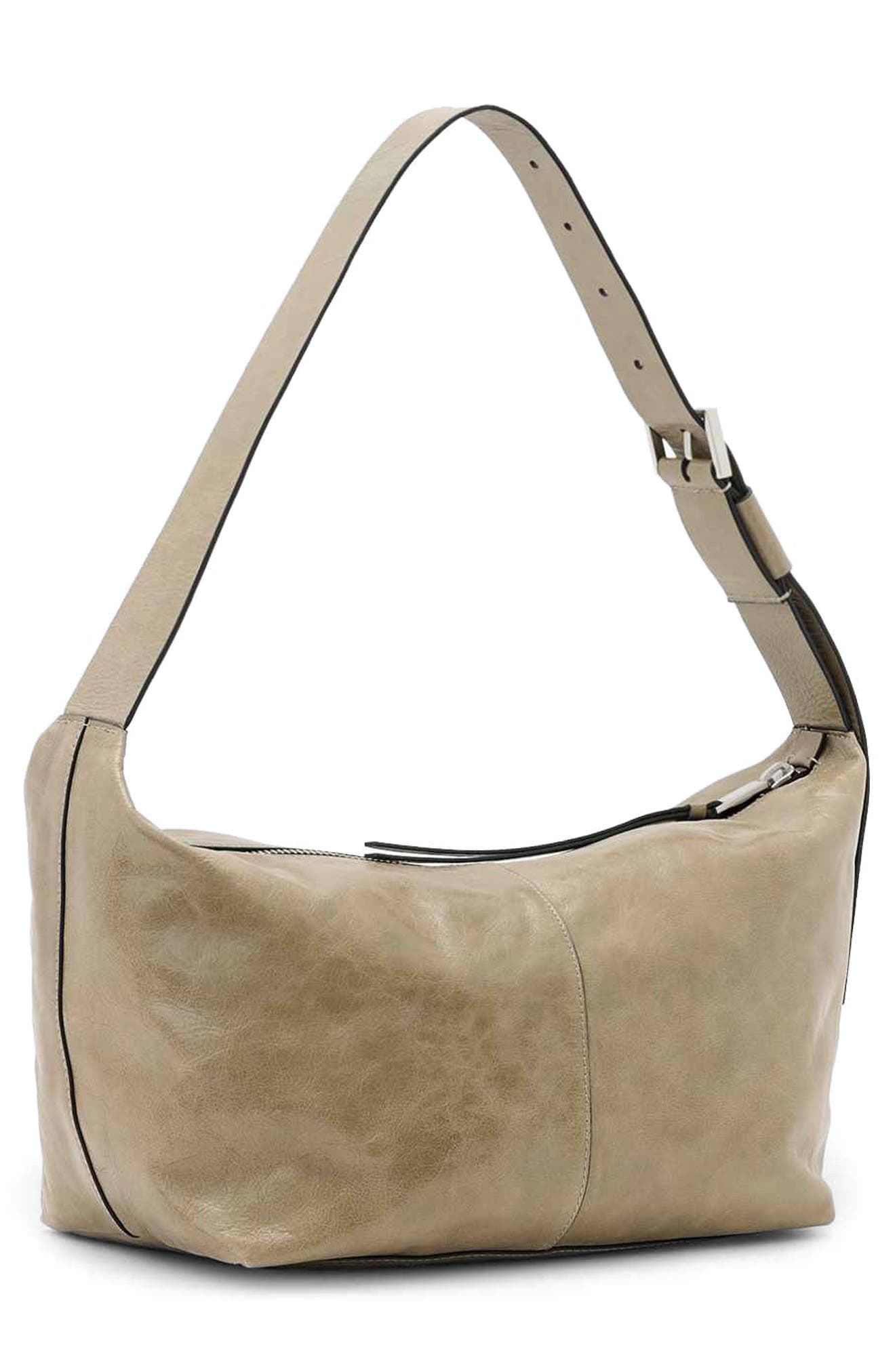 Jean Ray Leather Shoulder Bag, Alternate, color, PEBBLE GREY