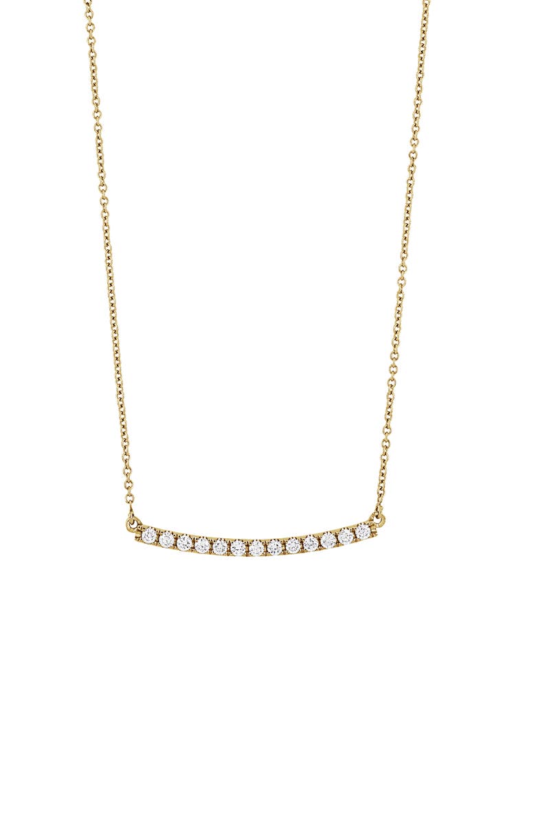Bony Levy Stick Pavé Diamond Bar Necklace, Main, color, Yellow Gold