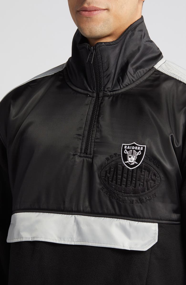 BOSS x NFL Fumble Mixed Media Quarter Zip Pullover, Alternate, color,