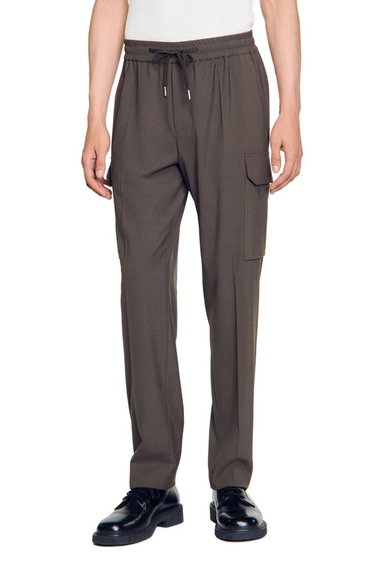 SANDRO Elasticated cargo trousers, Main, color, 
