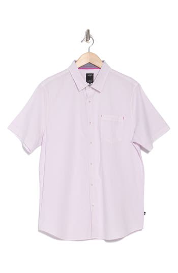 Union Clearwater Short Sleeve Stretch Cotton Button-up Shirt In Thistle
