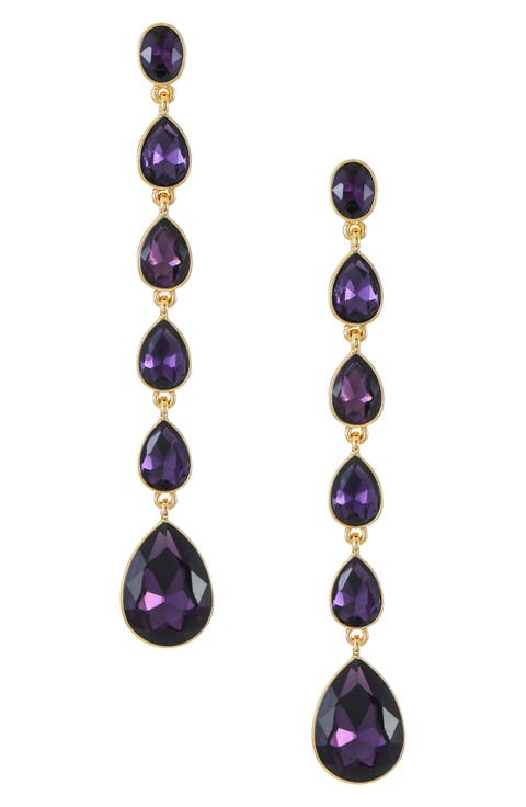 Teardrop Crystal Linear Earrings