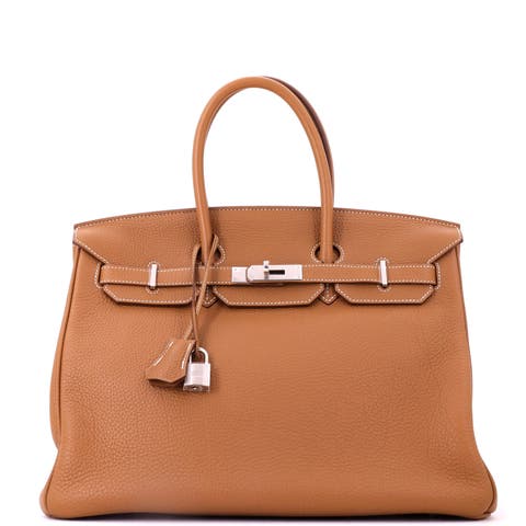 Birkin Handbag Brown Togo with Palladium Hardware 35