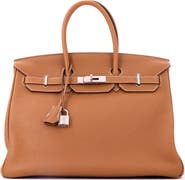 Pre-Owned Hermes Birkin Handbag Brown Togo with Palladium Hardware 35