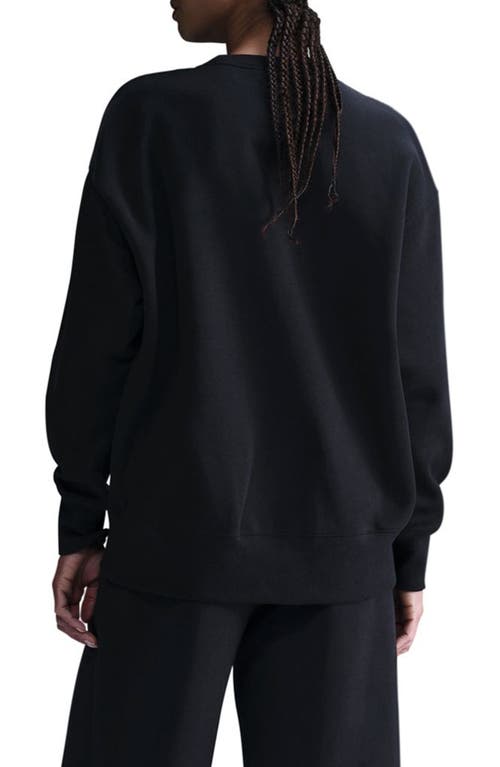 Nike Phoenix Fleece Oversize Crewneck Sweatshirt In Black