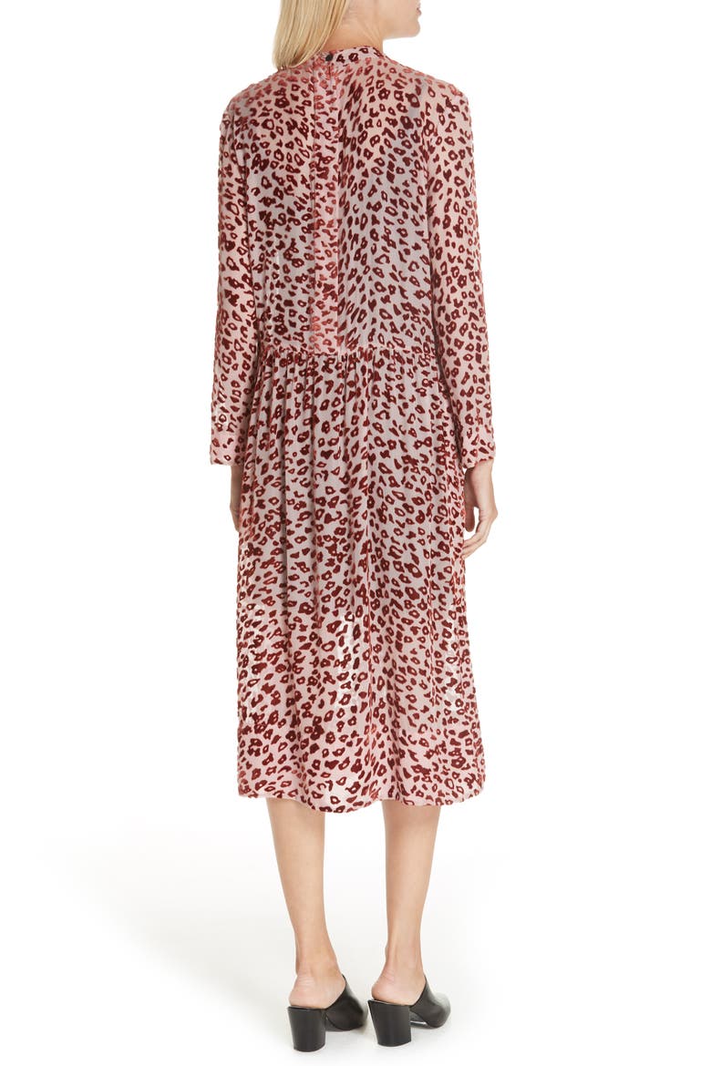 Gia Devoré Leopard Spot Dress, Alternate, color, PINK/ RUST