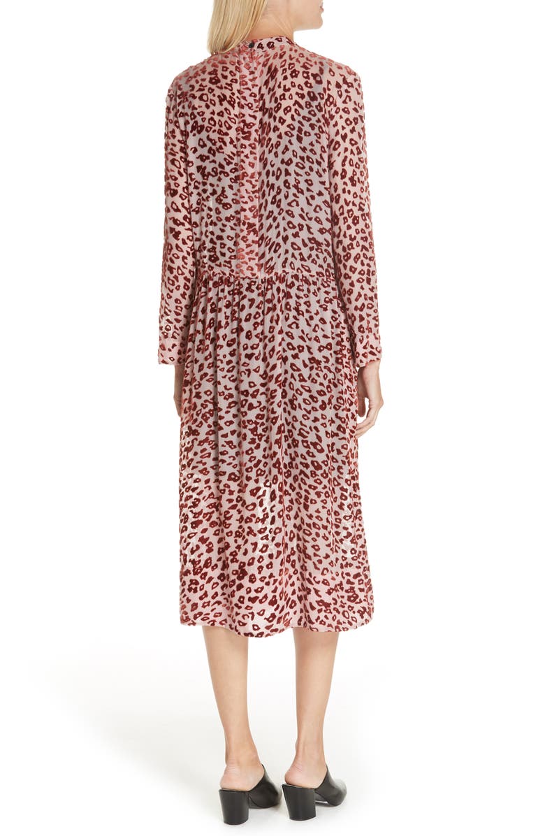 rag & bone Gia Devoré Leopard Spot Dress, Alternate, color, 