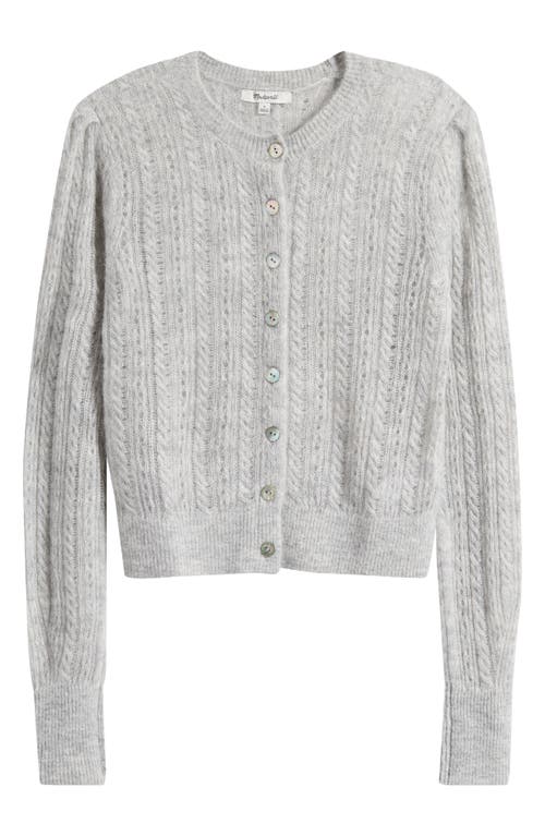 Madewell Pointelle Stitch Alpaca Blend Cardigan In Gray