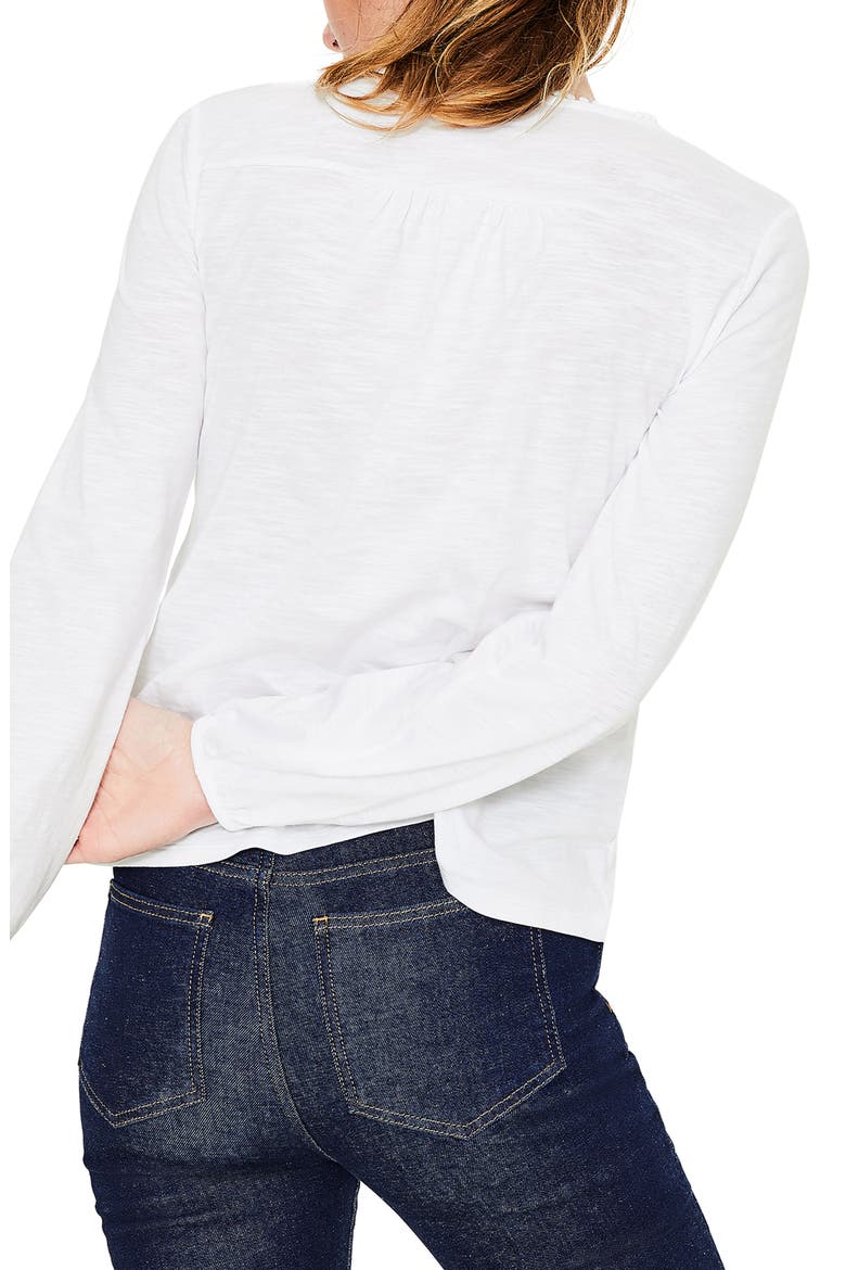 Cleo Jersey & Eyelet Top, Alternate, color, WHITE