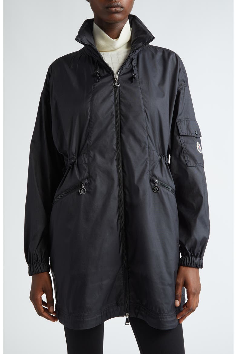 Adhemar Longline Hooded Parka, Main, color, BLACK