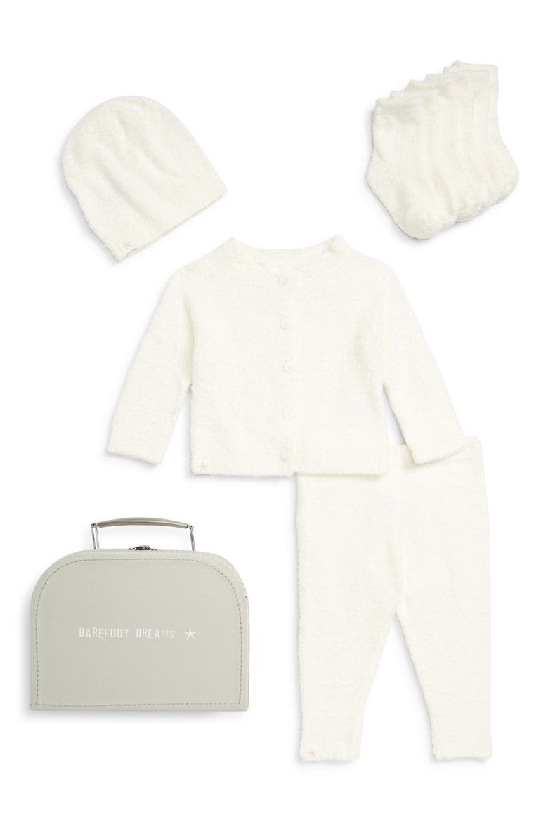 CozyChic® Lite Classic Cardigan, Pants, Socks, Beanie & Suitcase Set, Main, color, PEARL