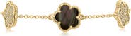 CZ by Kenneth Jay Lane Pavé Cubic Zirconia Clover Station Bracelet