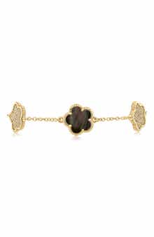 CZ by Kenneth Jay Lane Pavé Cubic Zirconia Clover Station Bracelet