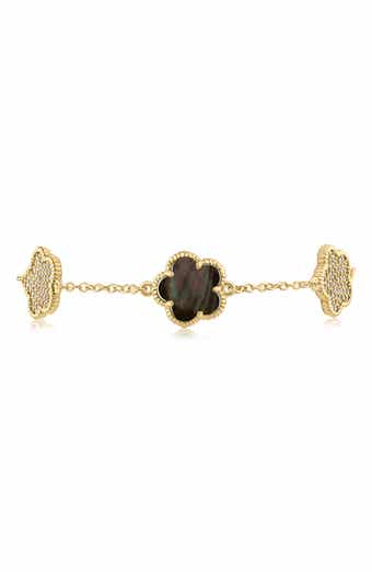 CZ by Kenneth Jay Lane Pavé Cubic Zirconia Clover Station Bracelet