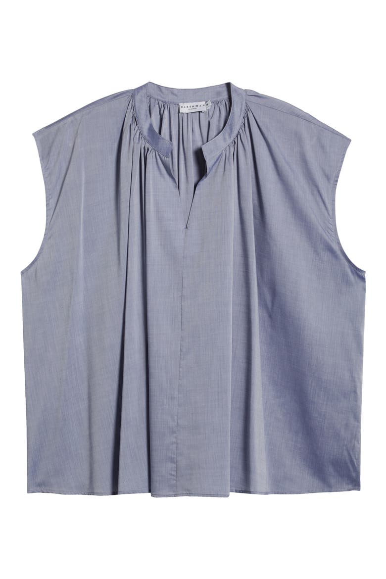 Finch Cotton Popover Top, Alternate, color, ICE BLUE