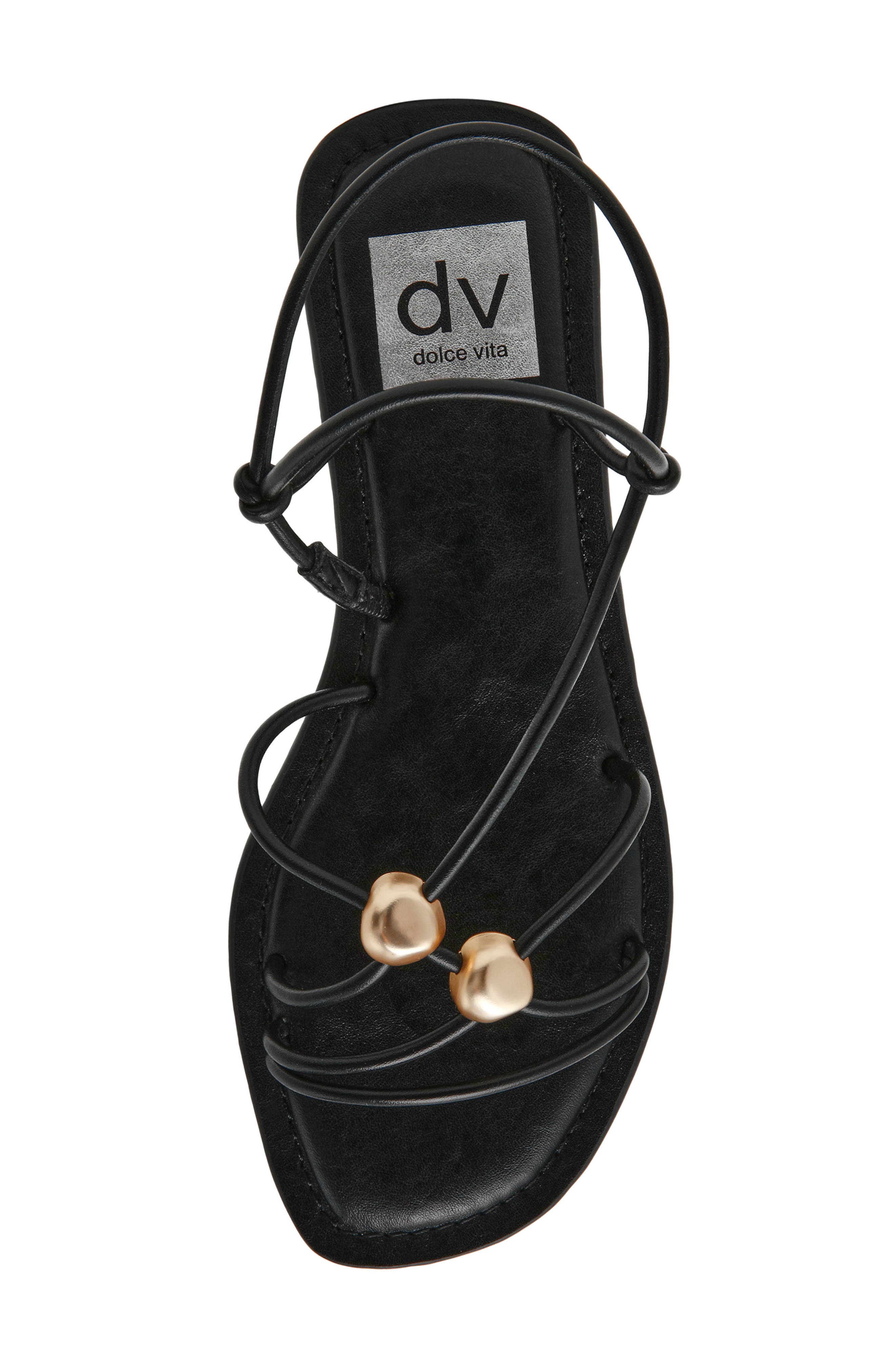 DV by Dolce Vita Jaide Rolled Strap Sandal, Alternate, color, Black