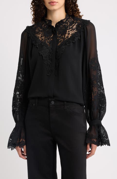 West Lace Detailed Balloon Sleeve Shirt