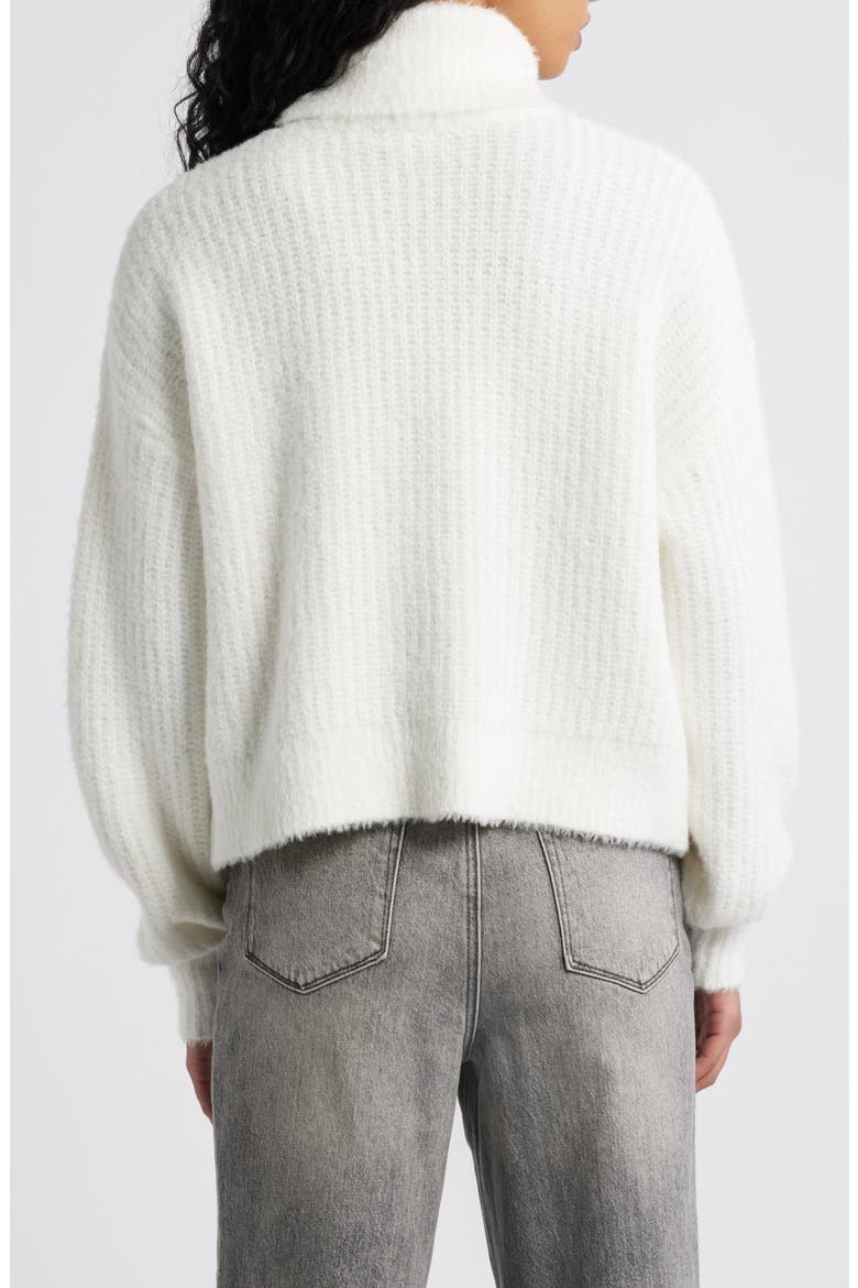 Fuzzy Turtleneck Sweater, Alternate, color, IVORY