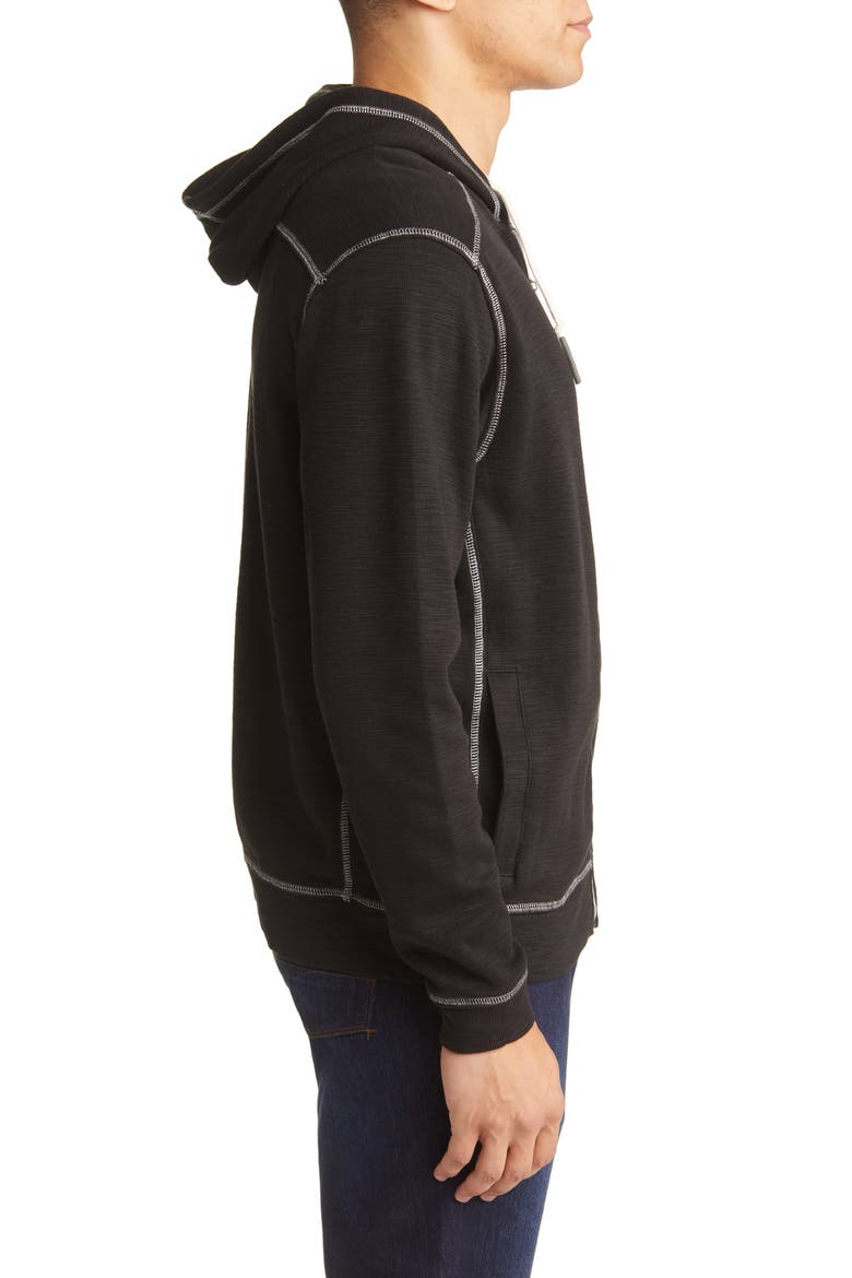 Tobago Bay Slub Zip-Up Hoodie, Alternate, color, BLACK